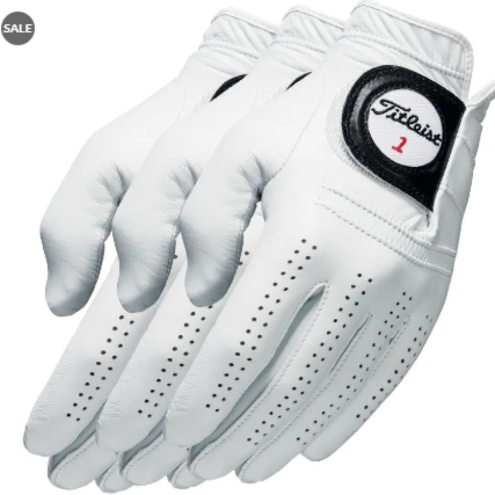3 PACK - Titleist Players Golf Glove - Left - Pearl White - CADET MEDIUM LARGE